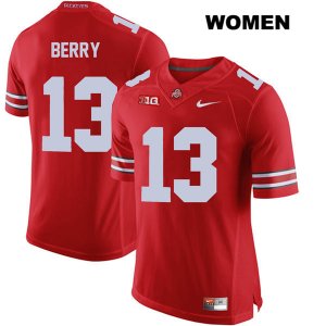 Women's NCAA Ohio State Buckeyes Rashod Berry #13 College Stitched Authentic Nike Red Football Jersey UD20J50PN